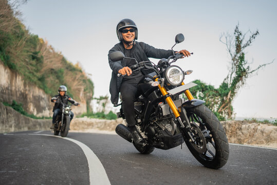 fun journey of indonesian bikers riding motorcycle traveling outdoors