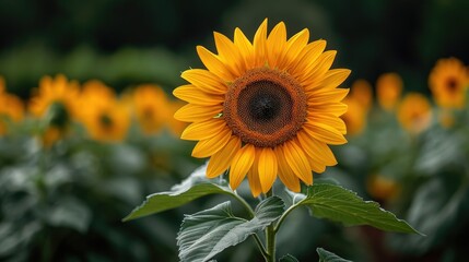 Obraz premium The sunflower series has a fresh and elegant color scheme, copy space and backdrop