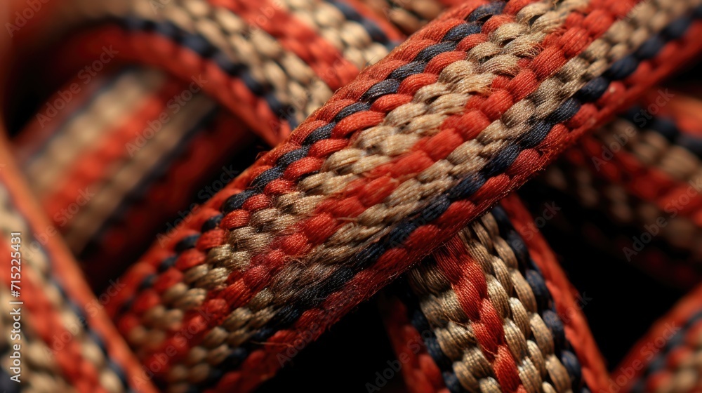 Poster a microscopic view of a knot in a piece of fabric, demonstrating the mathematics behind the weaving 
