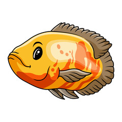 Oscar fish cartoon a swimming - 715225415
