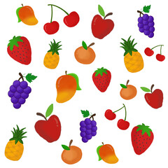 cute fruits illustration