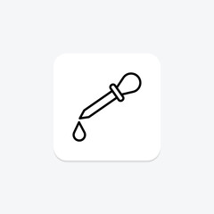 Pipette black outline icon , vector, pixel perfect, illustrator file