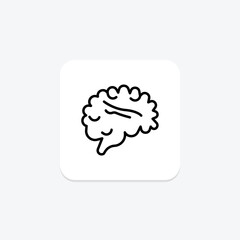 Brain black outline icon , vector, pixel perfect, illustrator file