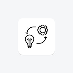 Innovation Process black outline icon , vector, pixel perfect, illustrator file