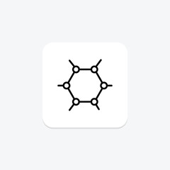 Nanotechnology black outline icon , vector, pixel perfect, illustrator file