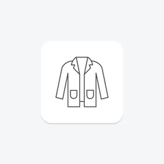 Lab Coat grey thin line icon , vector, pixel perfect, illustrator file