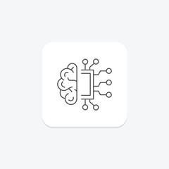 Artificial Intelligence grey thin line icon , vector, pixel perfect, illustrator file