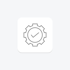 Cogwheel grey thin line icon , vector, pixel perfect, illustrator file