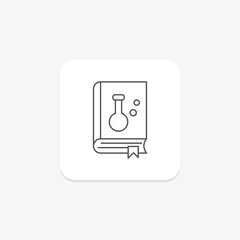 Science Book grey thin line icon , vector, pixel perfect, illustrator file
