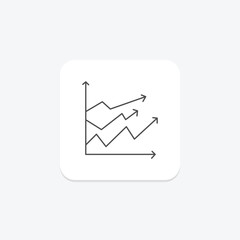 Graph grey thin line icon , vector, pixel perfect, illustrator file