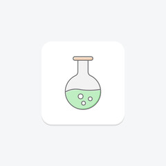 Flask awesome lineal color icon , vector, pixel perfect, illustrator file
