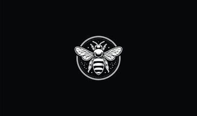 bee, vector, art, design, concept, idea, symbol, icon, logo, round bee logo vecotor, honey logo - obrazy, fototapety, plakaty