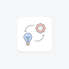Innovation Process awesome lineal color icon , vector, pixel perfect, illustrator file