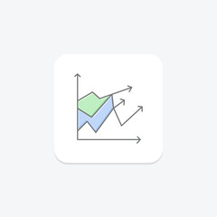 Graph awesome lineal color icon , vector, pixel perfect, illustrator file