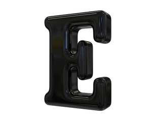 Black 3D Letter E