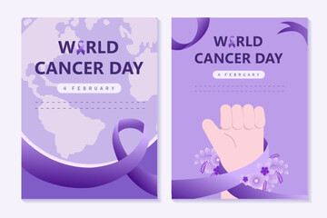 world cancer day campaign vector, world cancer day campaign theme And Greetings Card or Web Ads, Vector Illustration