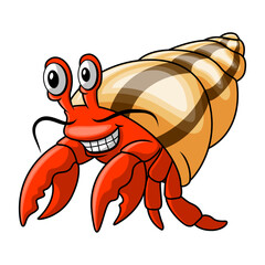 funny cartoon hermit crab smile - 715227805