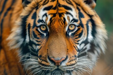 Close-Up Portrait of a Majestic Tiger