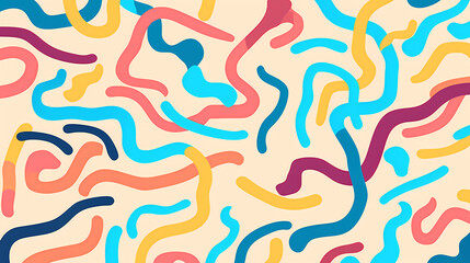 Funny doodle seamless pattern, artistic background