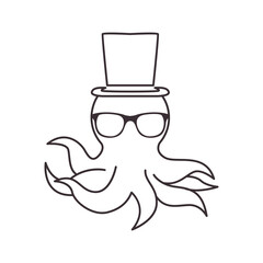 octopus magician icon logo vector