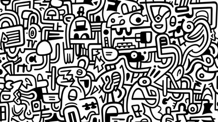Abstract seamless doodle background, artistic background