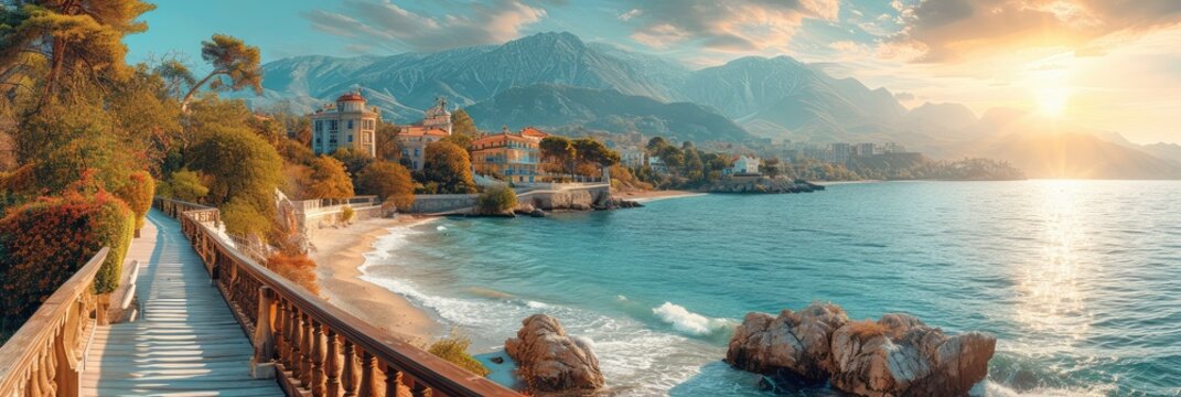 City Yalta Crimea Crimean Peninsula, Background HD, Illustrations