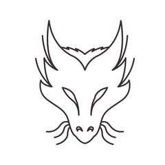 head dragons line icon logo vector