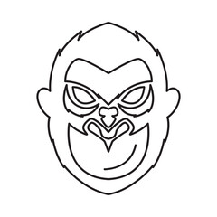 head gorilla line icon logo vector