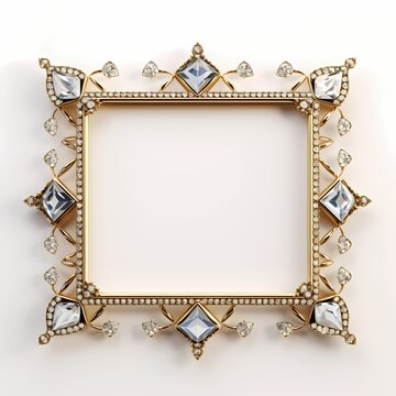 classic vintage metal frame with diamond  