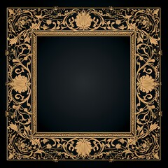 classic vintage gold frame with floral design in luxury style