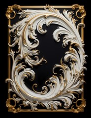 gold and white ornament illustration in baroque style