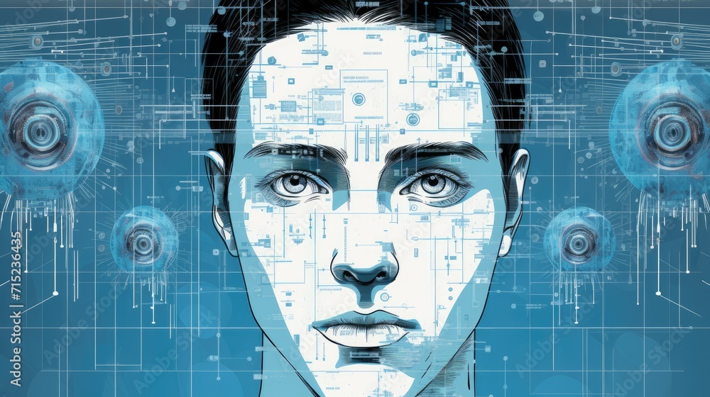 Poster artificial intelligence in autonomous surveillance systems solid background