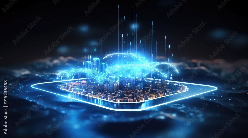 Poster 5g technology enabling faster communication solid background