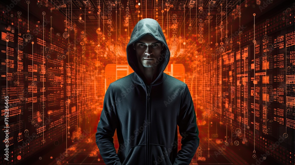Poster artificial intelligence in cybersecurity solid background