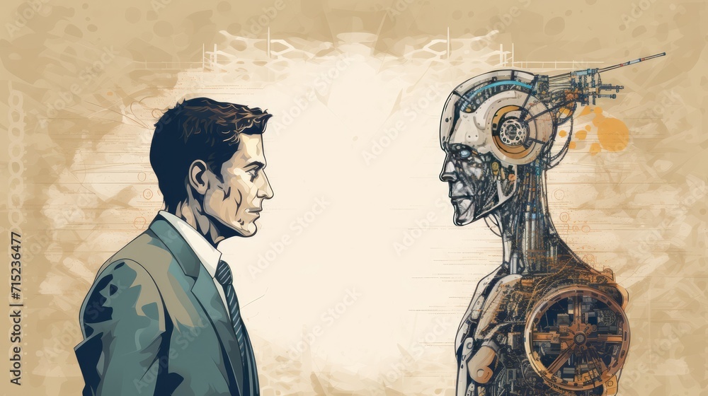 Poster artificial intelligence in decision making solid background