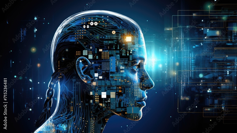 Poster artificial intelligence in cybersecurity solid background