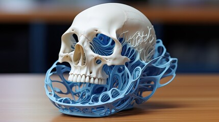 Fototapeta premium 3d printing in medical applications solid background