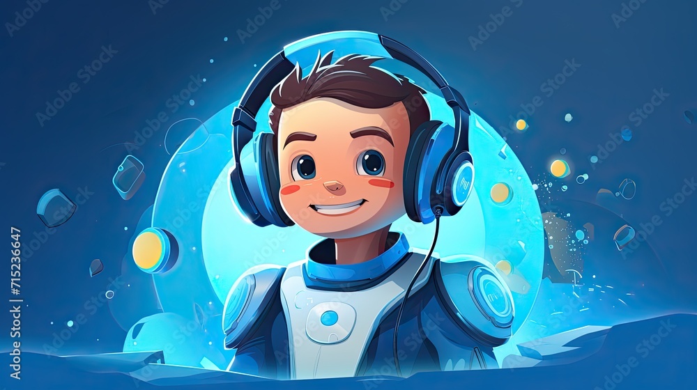 Poster artificial intelligence powered chatbot for customer service solid background