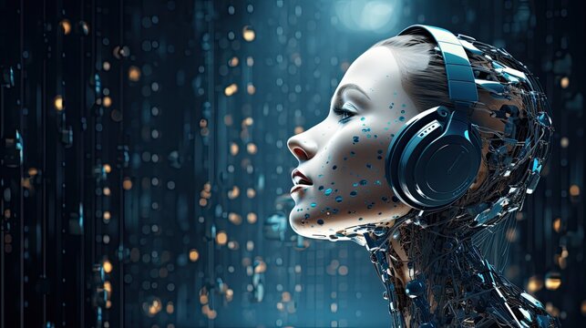 Artificial intelligence in speech synthesis solid background