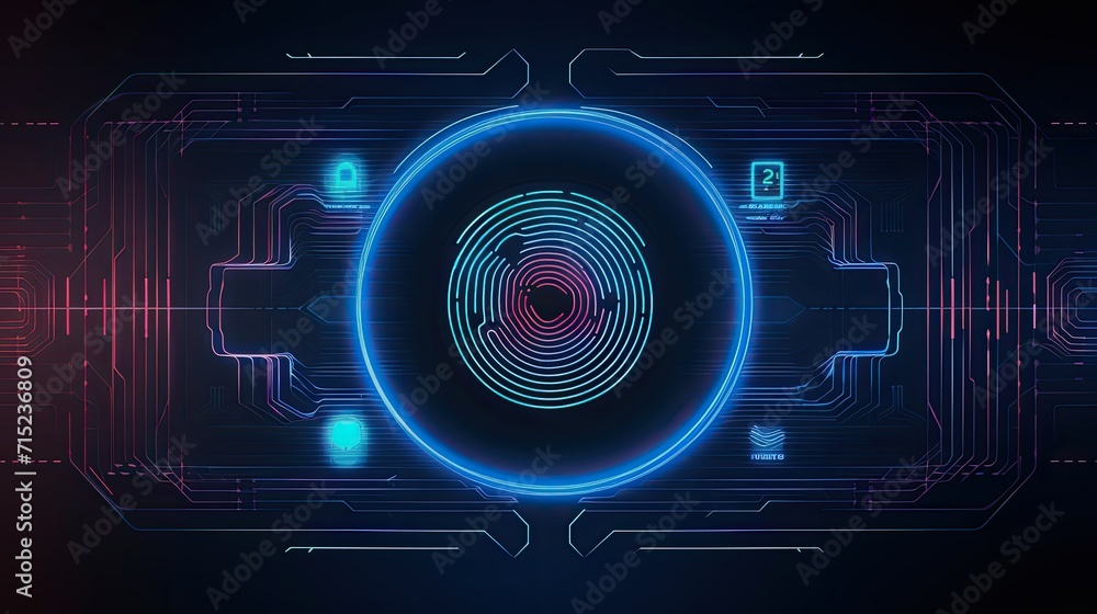 Poster biometric authentication for secure login solid background