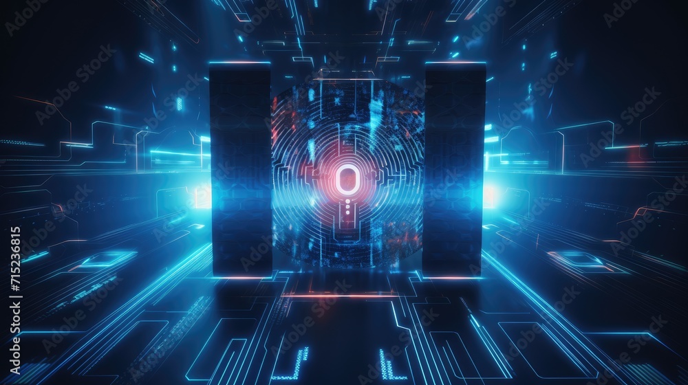 Aufkleber biometric authentication for secure access to data centers solid background