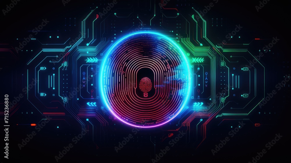 Poster biometric authentication for secure transactions solid background