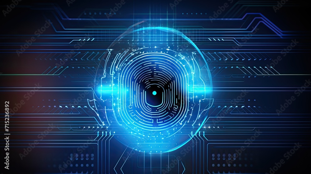 Poster biometric authentication for secure online gaming solid background