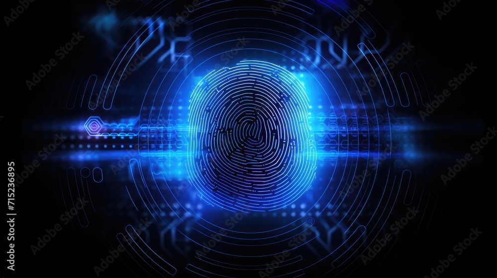 Poster biometric identification for authentication solid background
