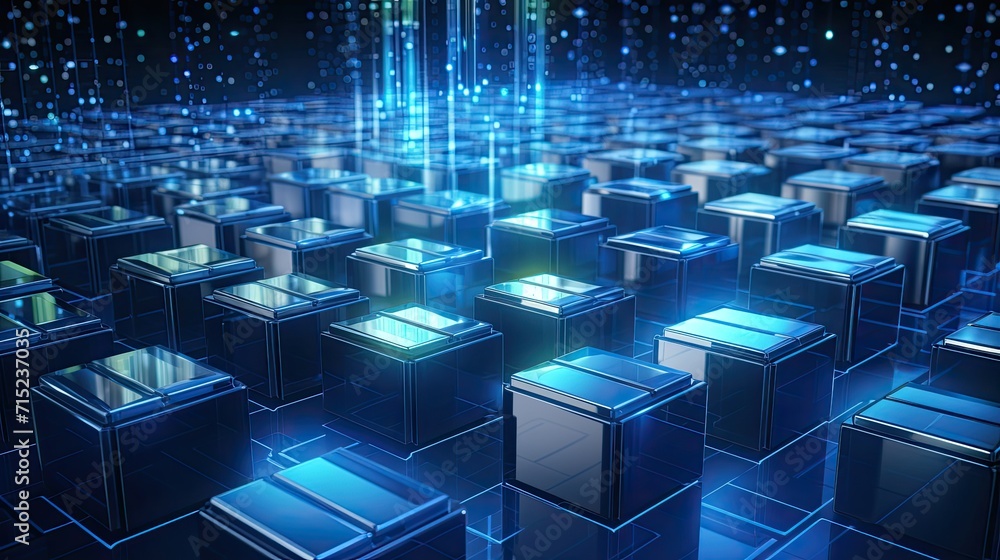 Poster blockchain for decentralized data storage solid background
