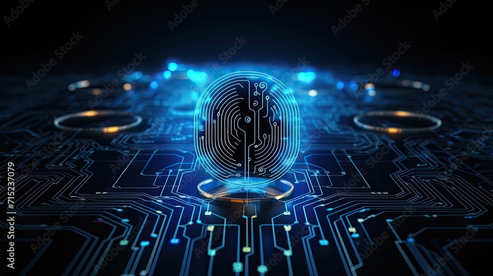 Poster blockchain for digital identity verification solid background