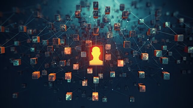 Blockchain for decentralized digital identity solid background