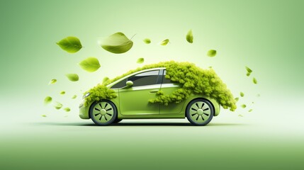Electric vehicles for reduced carbon footprint solid background