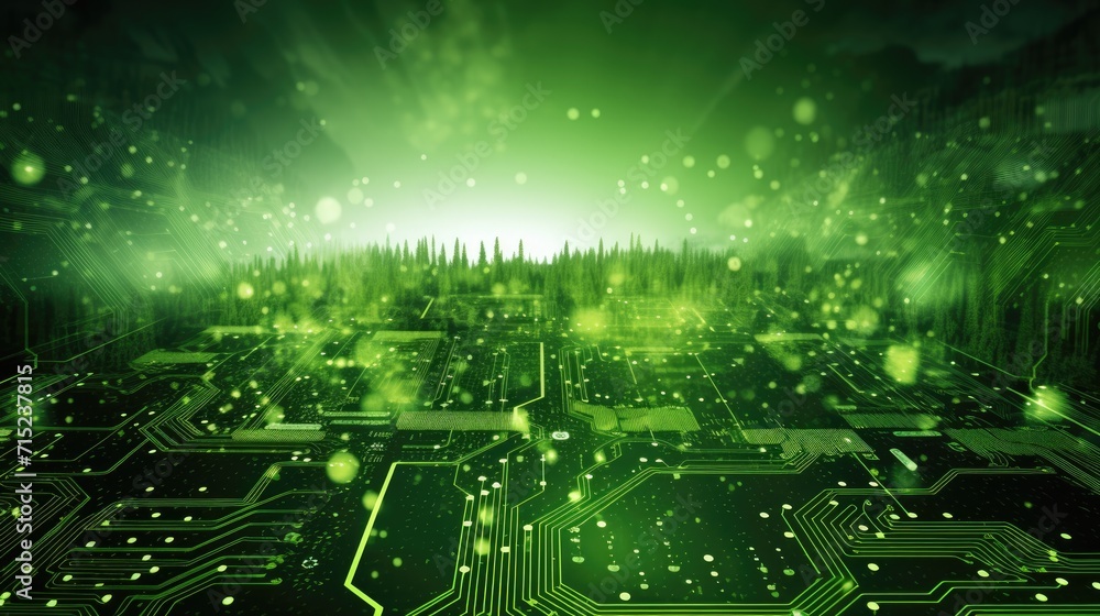 Poster green it practices for energy efficient computing solid background