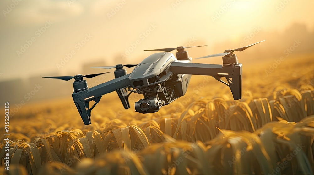 Poster precision farming drones for optimized crop management solid background